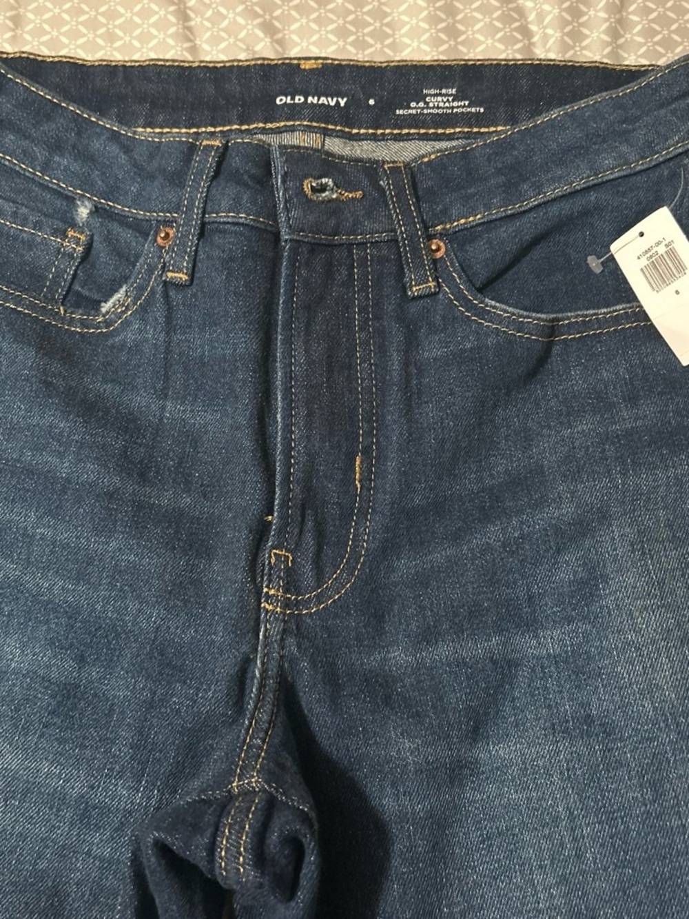 Old Navy Dark High Rise Curvy O.G.  Straight-Leg Jeans